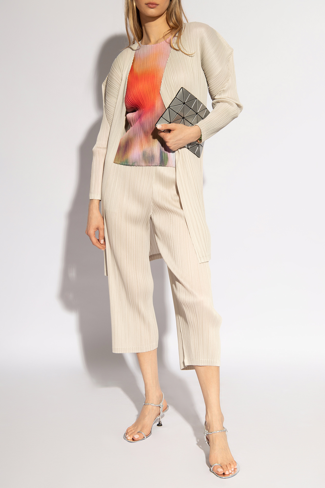 Cream Pleated trousers Pleats Please Issey Miyake - Vitkac